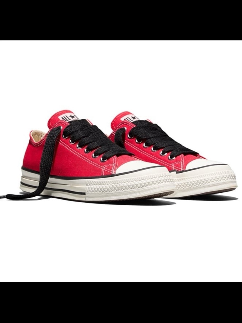 Converse Low-Top Sneakers in Red with Black Laces